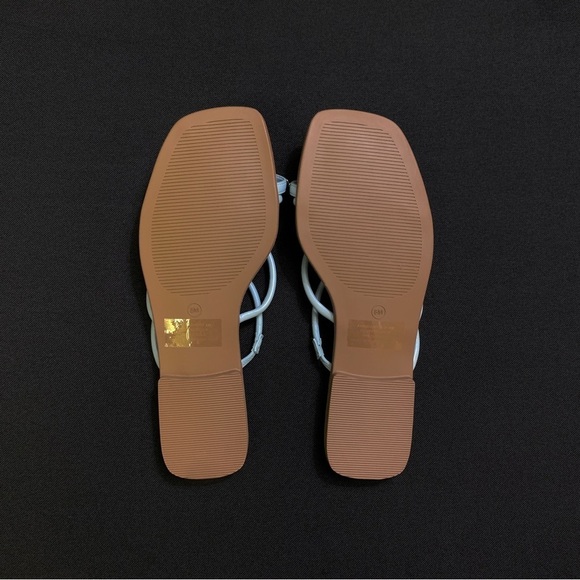 STEVE MADDEN Adriell Strappy Slide Sandal w/ Gold Toe Ring Accent 8 US Blue - Picture 6 of 10